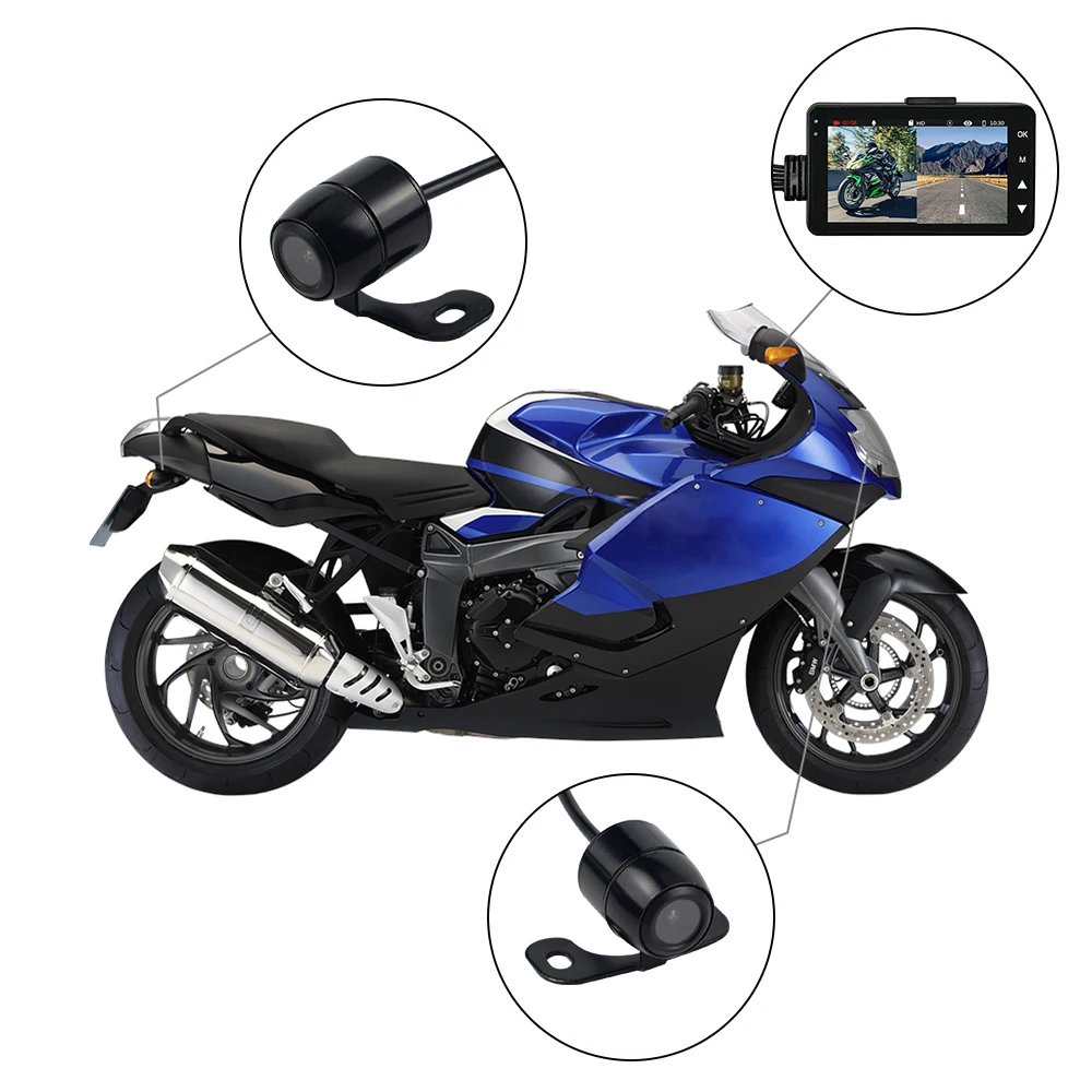 KY-MT18 Motorcycle DVR Camera with Dual Front/Rear Moto Recorder Motorbike dash cam for motorcycl kit
