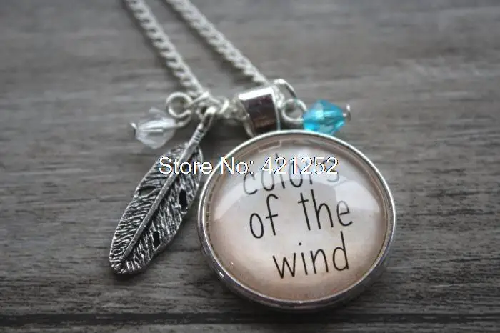 

12pcs Pocahontas quot Inspired Necklace Colors of the Wind. Silver colored crystal, for women or girls