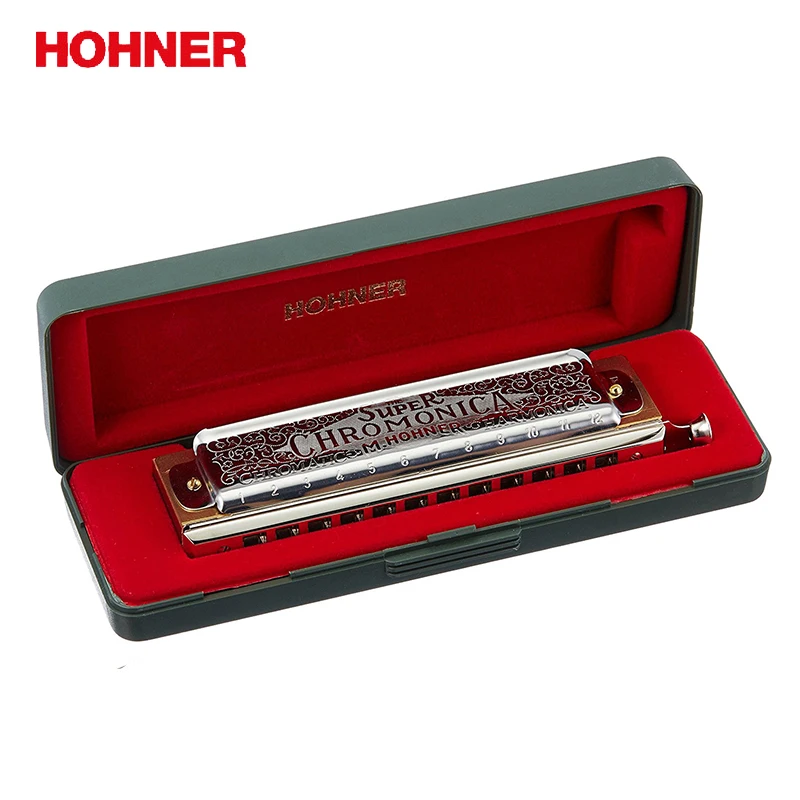 Hohner 270 Chromatic Harmonica Super Chromonica 12 Holes Harp Mouth Organ Key of C Musical Instruments Pearwood Comb Brass Reeds
