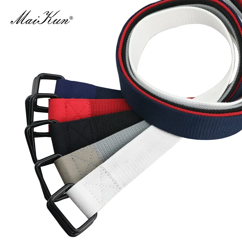 Maikun-Ceinture à double anneau pour hommes, ceinture en toile pour hommes, ceinture décontractée pour jeans, Harajuku