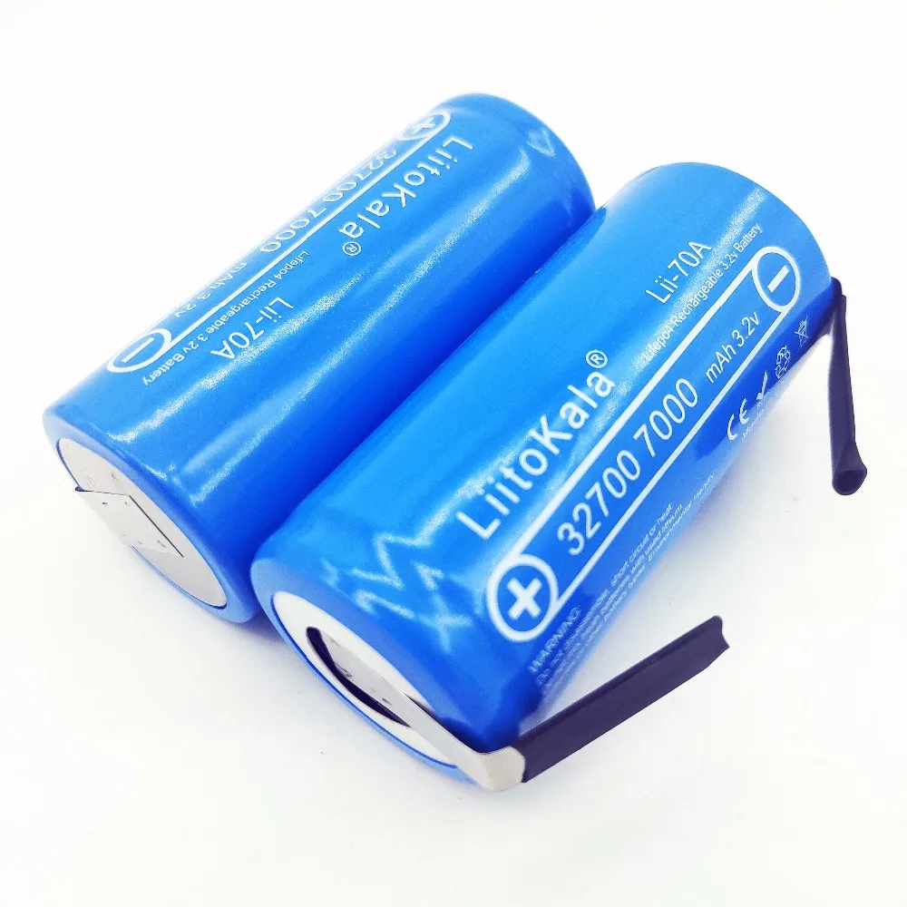 Gorący LiitoKala 3.2V 32700 7000mAh 6500mAh LiFePO4 bateria 35A ciągłe rozładowanie maksymalnie 55A wysoka moc + arkusze niklu