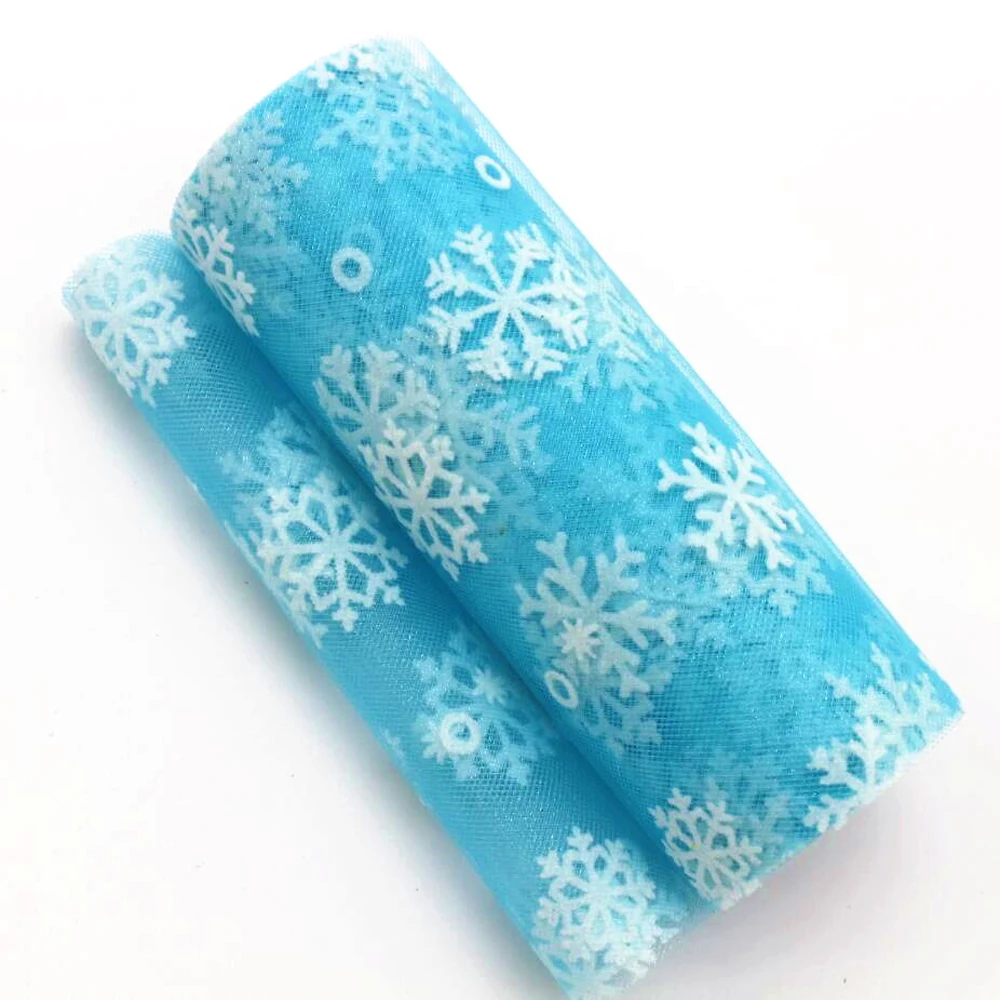 10 Yards/Roll 6 '15cm Sneeuwvlok Gaas Lint Tule Diy Handgemaakte Materiaal Boog Pompon Rok Kerst Bruiloft Decoratie Groothandel