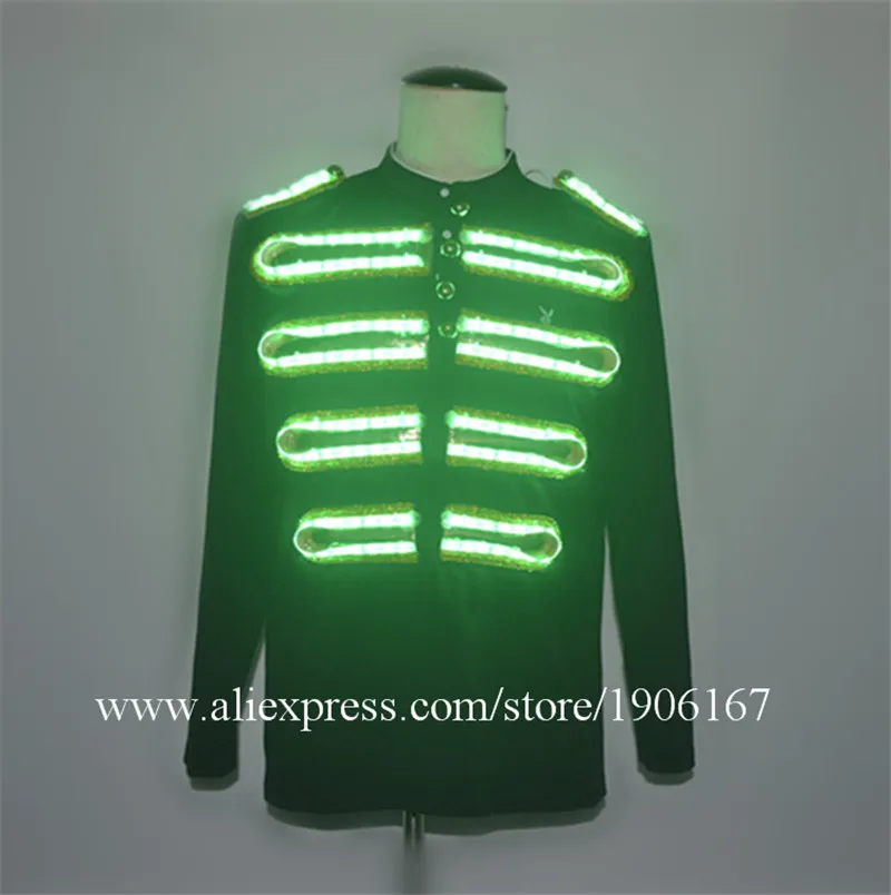 Fashion LED Clothing Luminous Costumes Glowing LED Suits Clothes Stage Show Men led Lighting costume Dance Accessories