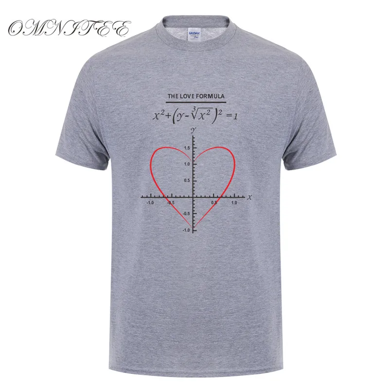 Summer New The Love Formula T Shirt Mens Cotton Short Sleeve T-shirt Funny Love Math Man Tshirt Top Tees OZ-143