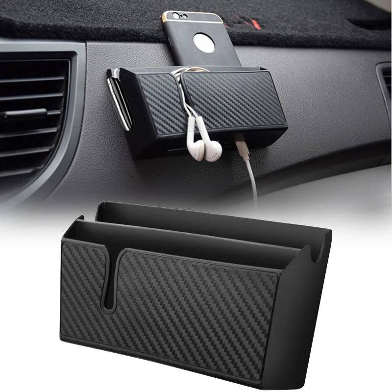 JX-LCLYL Car Double Deck Phone Charging Hole Storage Box Holder Pocket Organizer