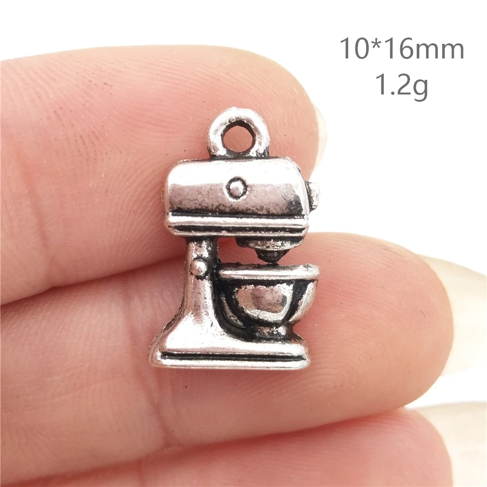 BULK 30pcs Zinc Alloy Antique Silver Plated Kitchen Cooking Baking Mixer Charms Handmade DIY Jewelry Supplier 10*16mm 1.2g