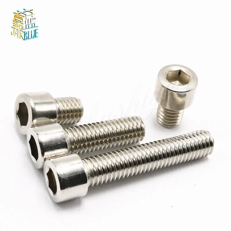 10Pcs M5*6mm/8mm/10mm/12mm/14mm/16mm/20mm/25mm/30mm  Stainless Steel Screws Allen Hex Socket Head Screw Bolt Fastener GB70.1