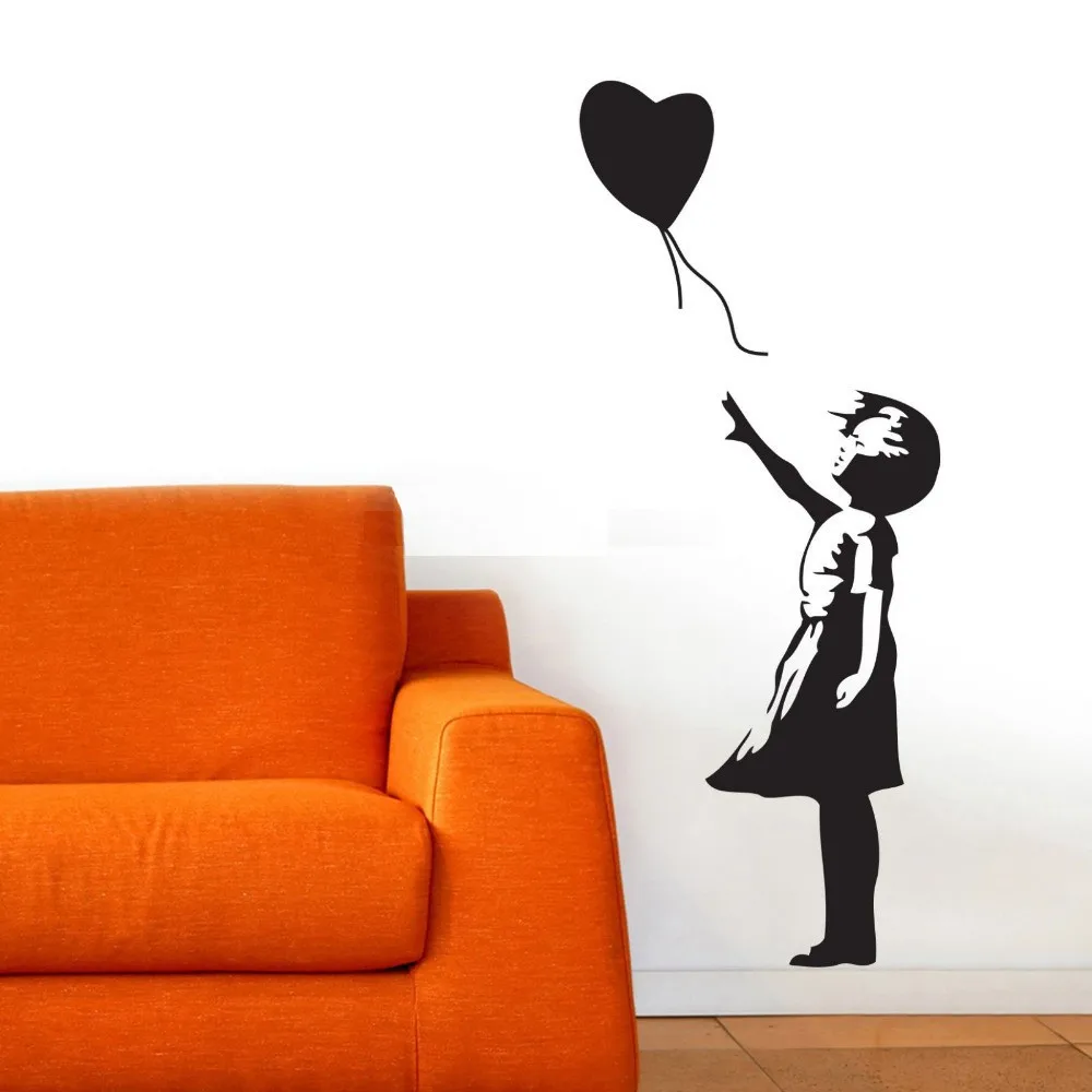 Banksy Wall Decal, Balloon Girl Inspired - Banksy Vinyl Wall Art Sticker