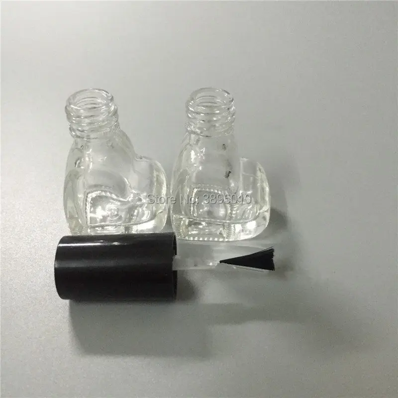 5ML/CC Heart-shaped Empty Glass Nail Polished Bottles With Black Brush Mini Glass Bottle F765