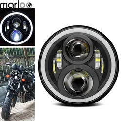 For Honda Headlight 7'' LED Motorcycle Headlamp With DRL Halo 75W Round Led For Honda CB 400 CB 1300 Honda Hornet