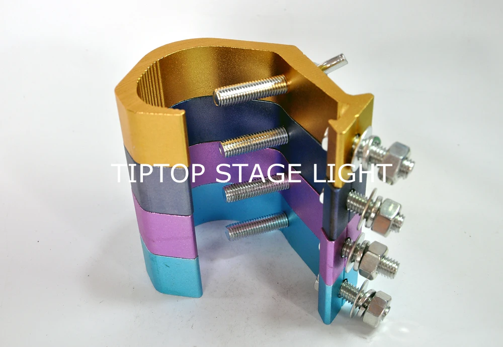 TIPTOP 06A2 200PCS 3cm Wide C Clamp Hook Polished Aluminum Alloy Stage Light Tool for DJ Disco Lighting Yellow Color Polishing