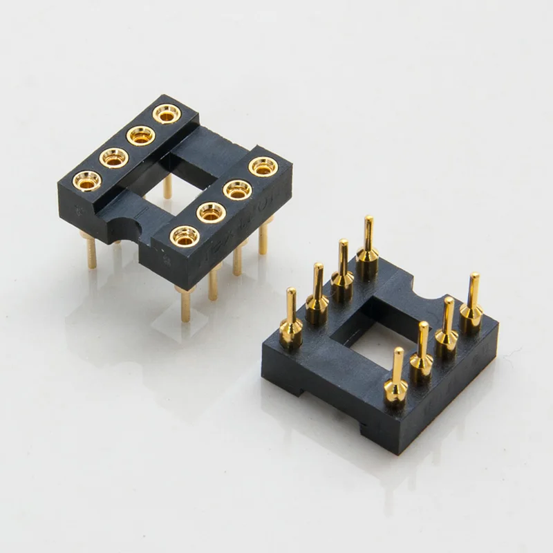 2PCS Gold Plated IC ซ็อกเก็ตบล็อก DIP8 DIP14 DIP16 DIP18 DIP20 DIP24 DIP28 DIP40 Pins ตัวเชื่อมต่อ DIP Socket 8P-40 Pin