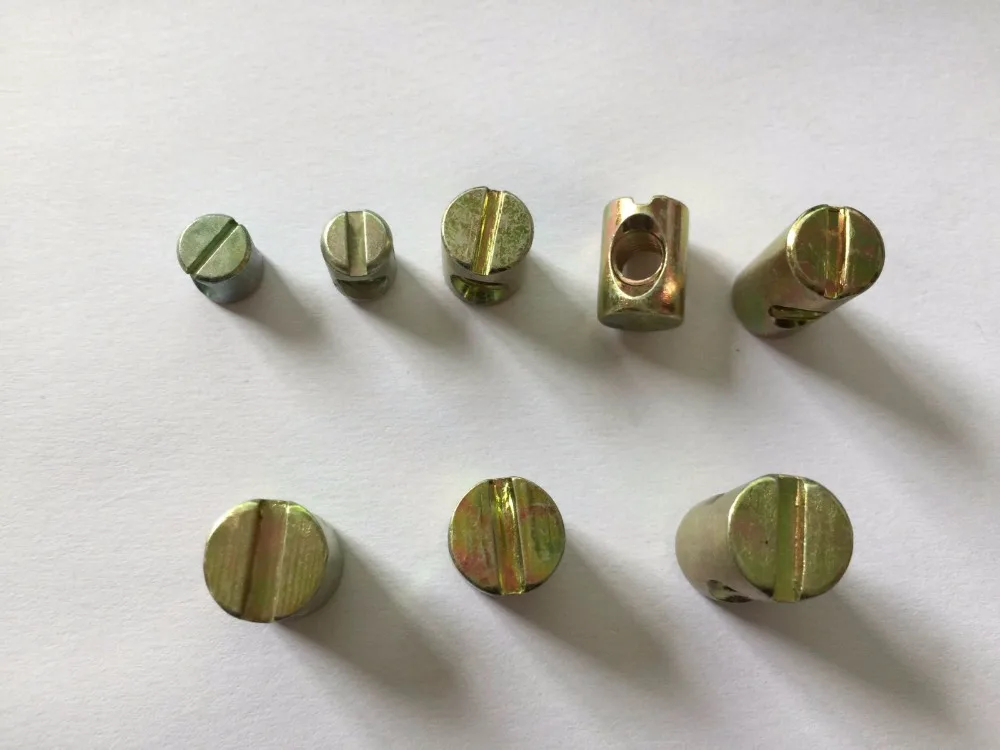 

10pcs M8x15Lx12D M8x20Lx12D Bed Bolt Nut Barrel Nut Cross Dowel Beds Cots Furniture Nut