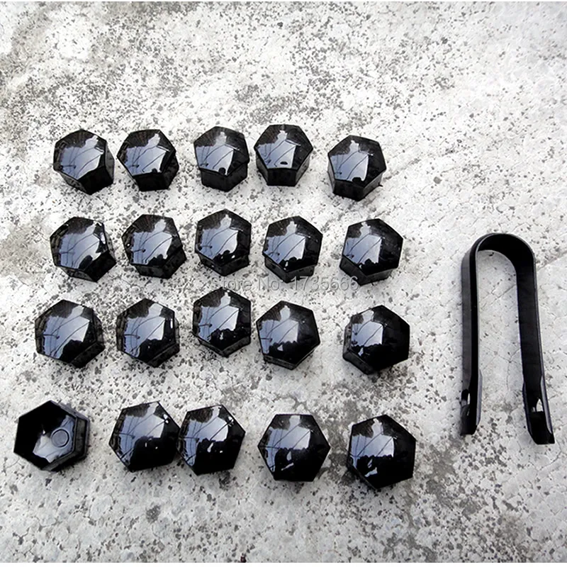 20X Black  for VW Passat For Audi A4 321601173A Wheel Lug Nut Center Covers Bolt Caps &  Removal Tool