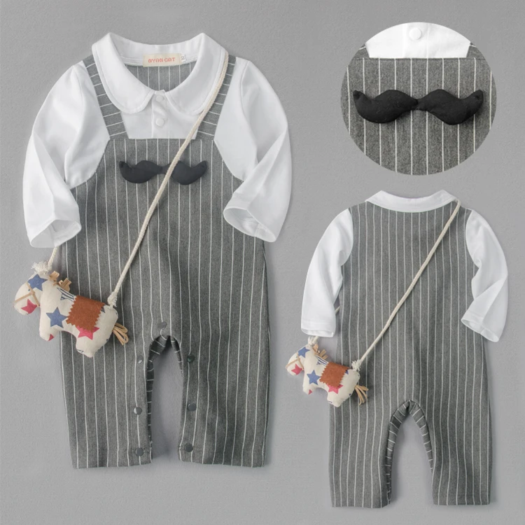 Cute Dear Kids Baby Boy Infant Fashion Toddler Gentleman Cotton Cute Bodysuit Jumpsuit Playsuit Sets Boys Handsome Clothes