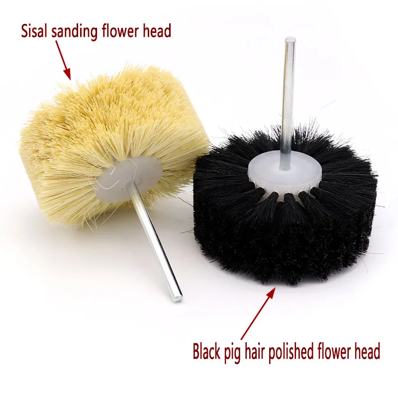 1 pcs Schurende Sisal Filament of Varken Haar Borstel Polijsten Slijpen Buffing Wiel Houtbewerking Voor Meubels Roterende Boor Gereedschap