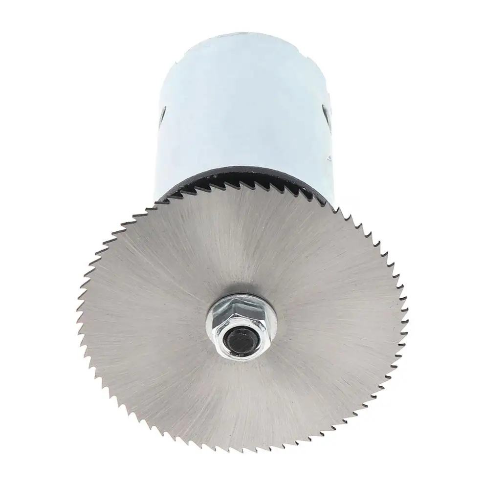 24V 555 모터 테이블 톱 키트, 볼 베어링 장착 브래킷 및 절단/연마/조각용 60mm 톱날 포함
