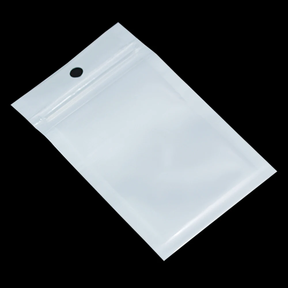 

7x10cm White / Clear Self Seal Zipper Plastic Packing Package Bag, Ziplock Zip Lock Bag Retail Package With Hanging Hole