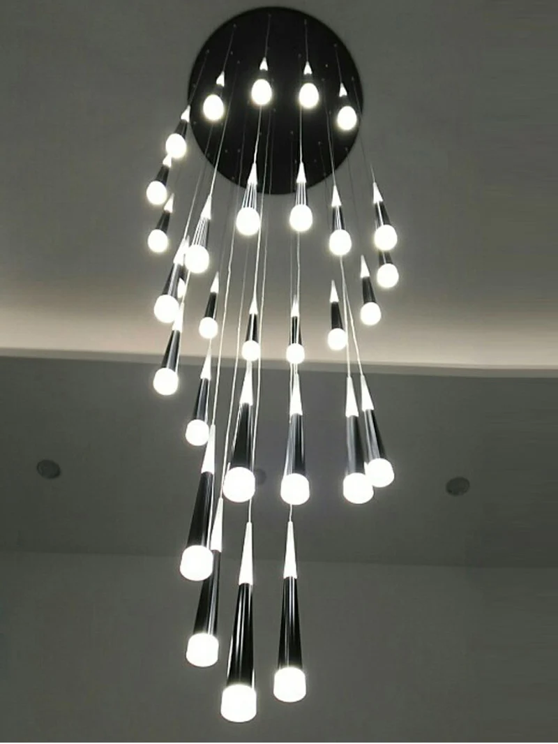 Rain Drop Pendant Lights Fixtures for Dining Room Shower Rain Chandelier Stair Bar Droplight LED Lamp Hanging