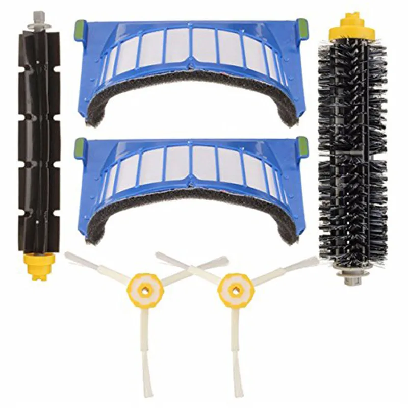 استبدال أجزاء فراغ ل Irobot Roomba 600 سلسلة مكنسة كهربائية 1 * فرشاة 1 * فرش الخافق 2 * فرش جانبية 2 * مرشحات