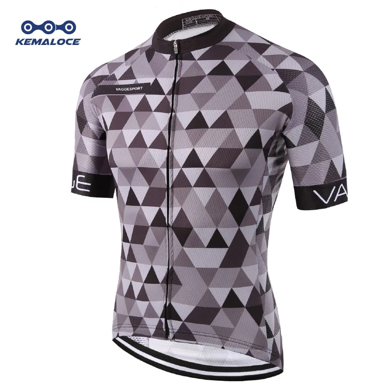 KEMALOCE Bike Jersey Classic Pro Tour Tight Men Breathable Dye Sublimated Race Cyclist Clothing Reflective Grey Pro Cycling Wear