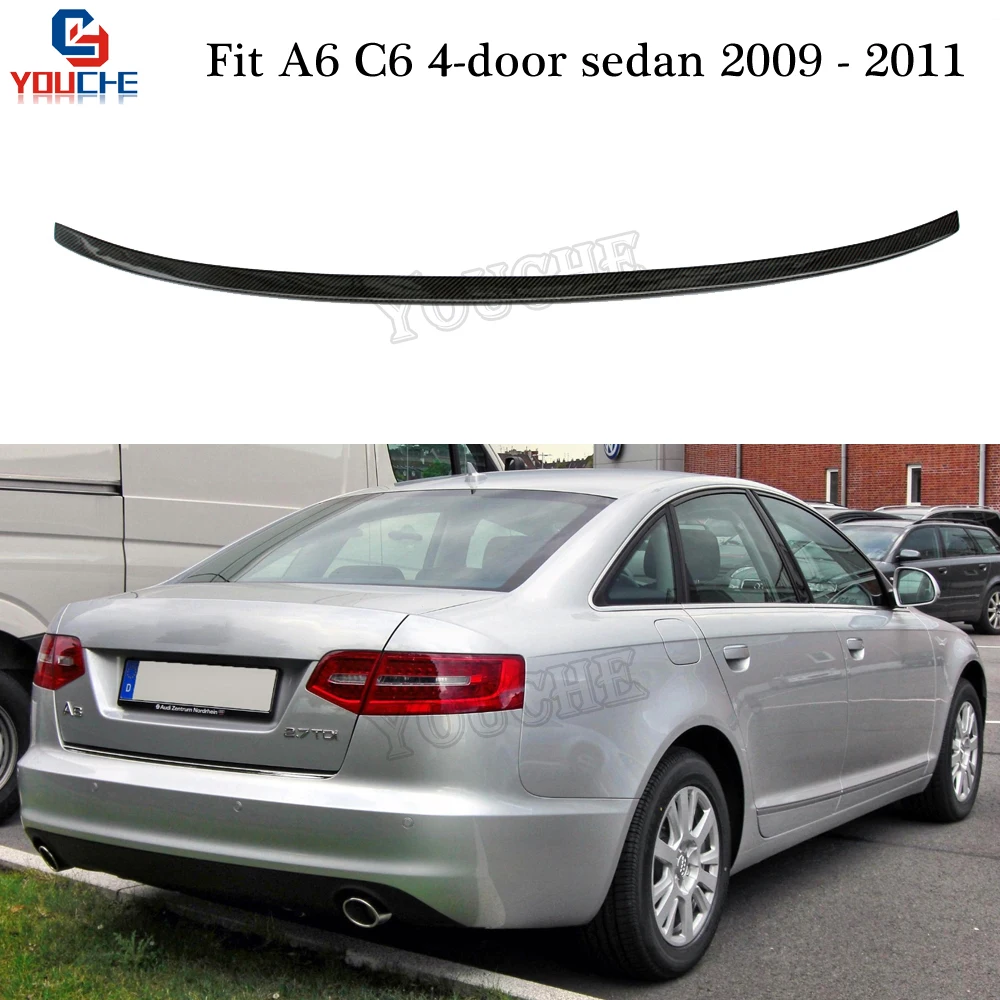 

A6 Carbon Fiber Rear Spoiler Trunk Wing for Audi A6 C6 4-door Sedan 2009 - 2011 Trunk Boot Lid Tail Spoiler