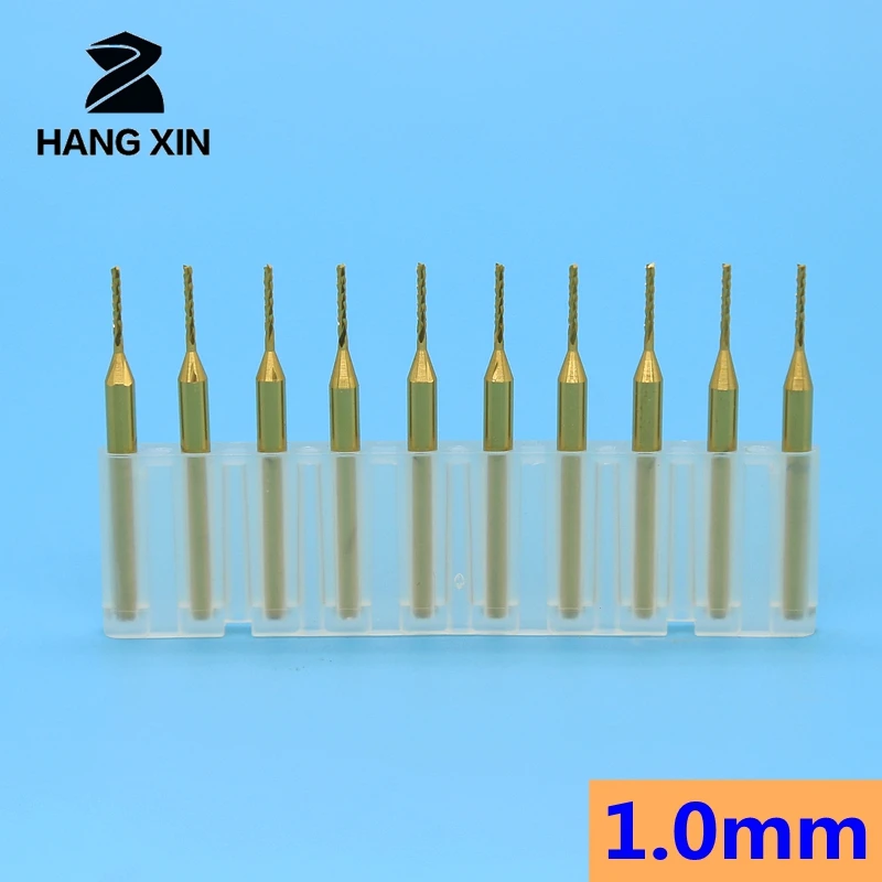 Micro Titanium Coated Wood End Mill Tupia Strawberry Metal Router PCB Drill Bit Power Tool Set 1.0mm--2.0mm  10PCS