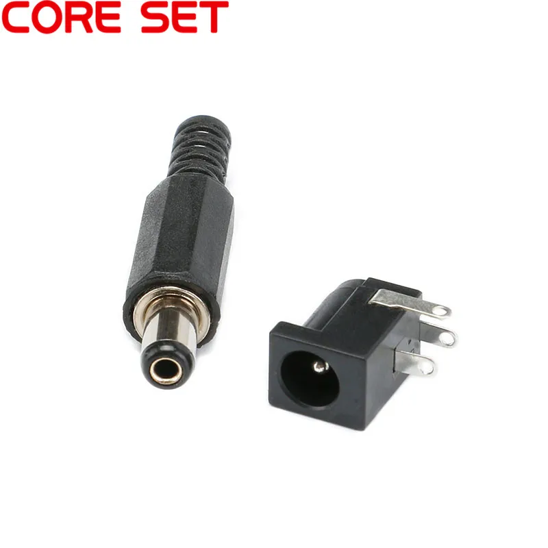 10Pcs DC-005 5.5*2.1 DC Power Jack Plug PCB Mount Connector 5.5x2.1mm DC Power Male DIY Electronic Plug Charging Socket Adapter