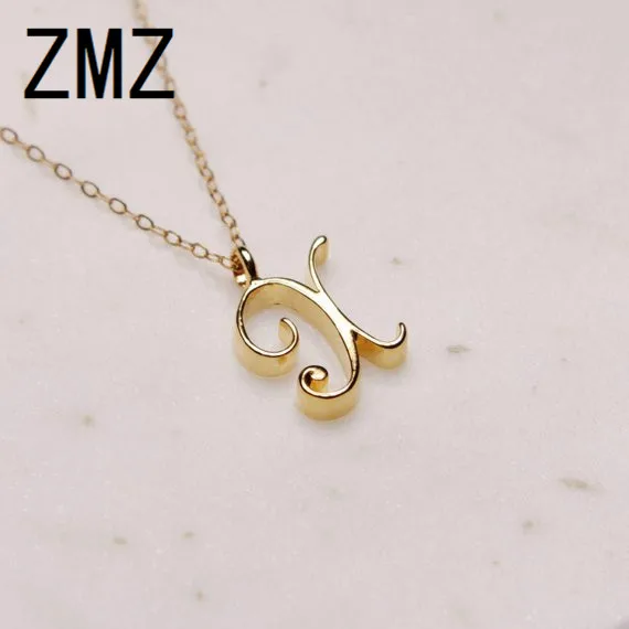 

ZMZ 30pcs/lot 2019 Europe/US fashion English letter pendant lovely letter X text necklace gift for mom/girlfriend party jewelry