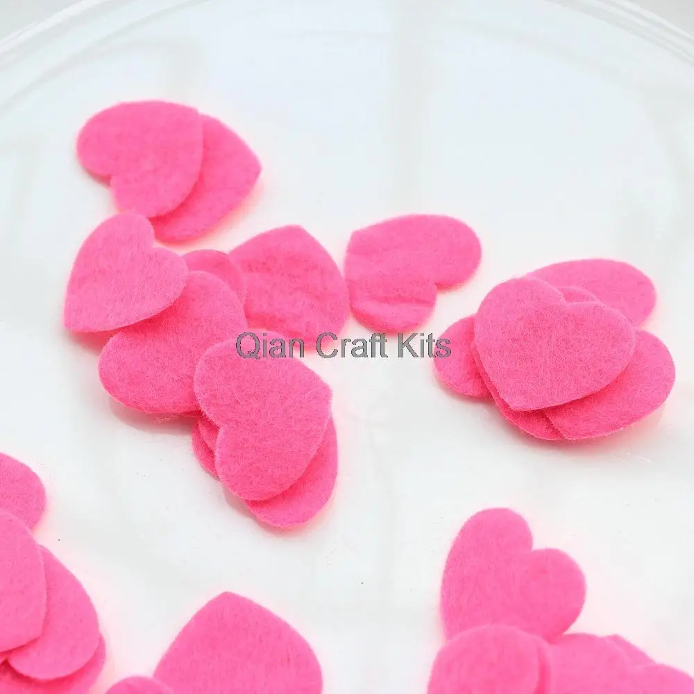 

2000 шт. diy kawaii Felt lovely pink hearts felt Свадьба конфетти Flatback Кабошон рукоделие Скрапбукинг Шерсть Войлок сердца