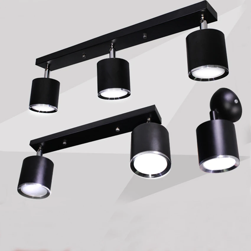 Black White Surface Mounted Ceiling lamp 1-4 Arm LED Spotlight/Floodlight dressing room restaurant/colothing store Spotlights