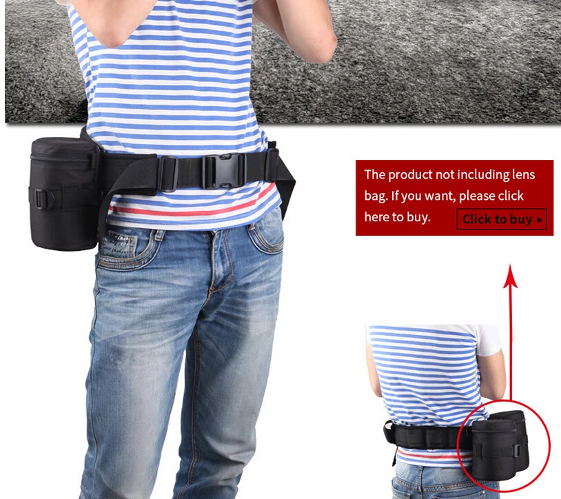 Professional photography tool belt for hanging Lens Bag Tripod
