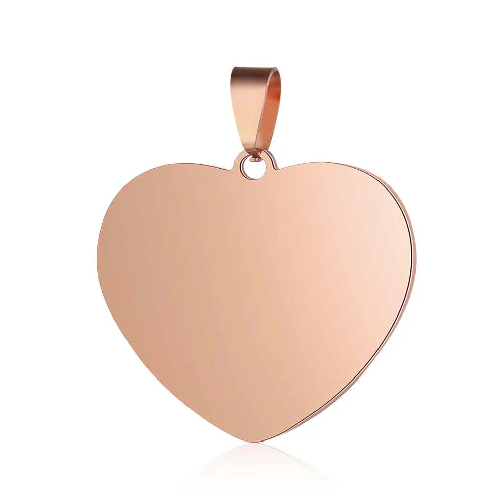 3pcs/Lot Stainless Steel Mirror Polish Blank Heart Pendant Wholesale Jewelry Finding Accessories Initial Name Dog Tags