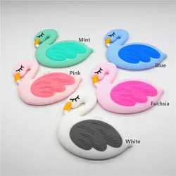 Chengkai 5PCS Silicone Flamingo Teether DIY Baby Cartoon Swan Pacifier Dummy Teething Pendant Nursing Sensory Animal Toy Gift