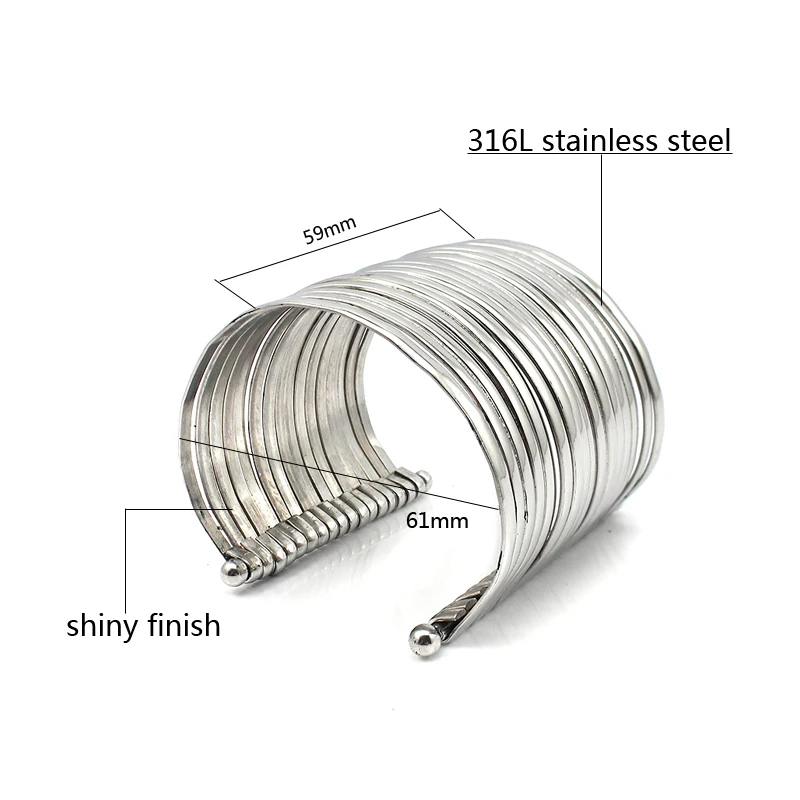 Big Design Cuff Bangles for Men Women Fashion Stainless Steel Bracelet Pulseira Feminina Luxury Halloween Present