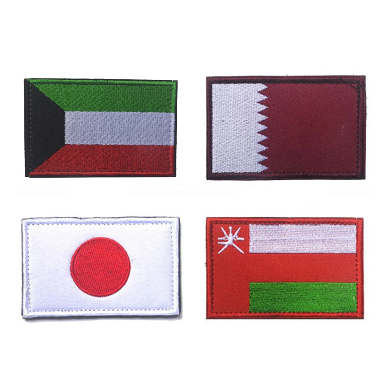 Embroidery Patches Japan Singapore Turkey Pakistan Vietnam India Laos Thailand Malaysia Saudi Arabia UAE Iraq Israel Asia