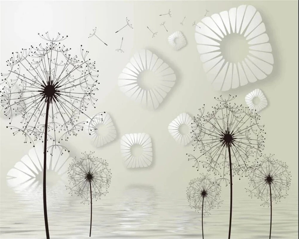 

Beibehang Custom wallpaper modern dandelion tv background mural home decor living room bedroom background wallpaper for wall 3 d