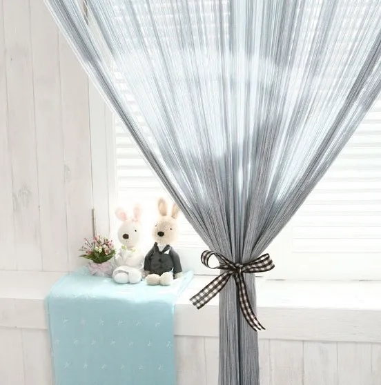 Stripe Perspective Pure Color Straight String Curtain Tube Partition Curtains Living Home Wedding Hotel 3mx3m300cm French Window