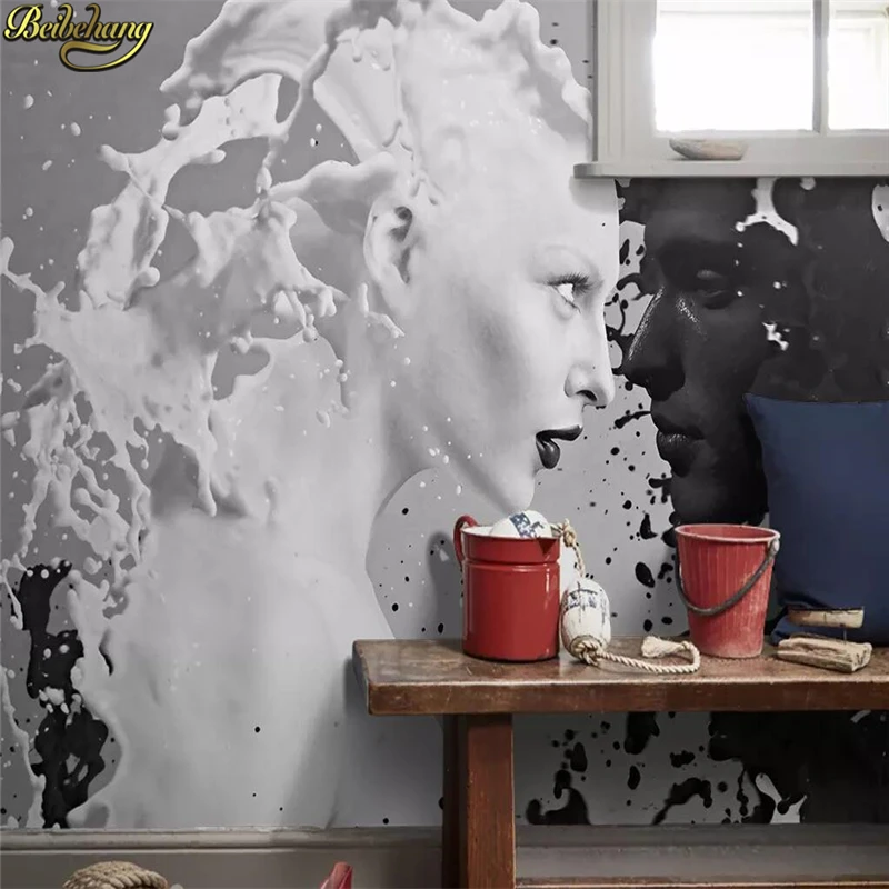 beibehang Custom Black White Milk Lover Photo Wallpapers For Wall 3 d Living Room Bedroom Shop Bar Cafe Walls Murals Roll