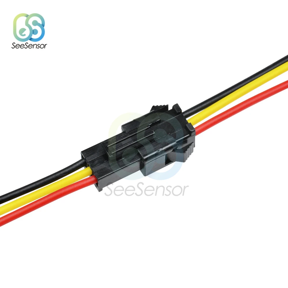 5Pairs 10cm 15cm 30cm Long JST SM 3Pins 3P Plug Male to Female Wire Connector Adapter LED Connectors