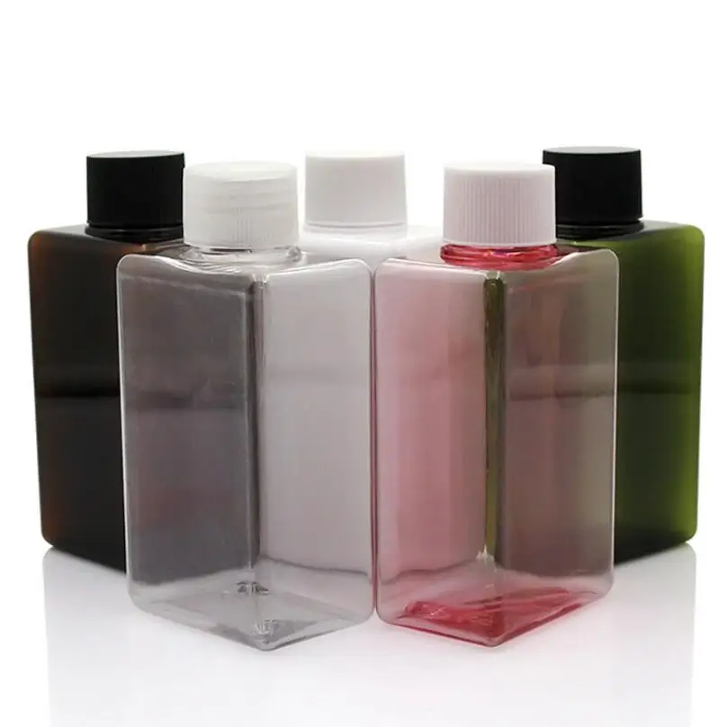 100pcs/lot 150ml Empty Square Shampoo Water Bottle  New Style Recoverable Packaging Containers