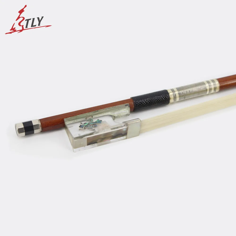 Factory Store New Exquisite Orchid Carved Crystal Frog Greenheart 4/4 Violin Bow White Mane Fiddle Violin Bow Violin Parts