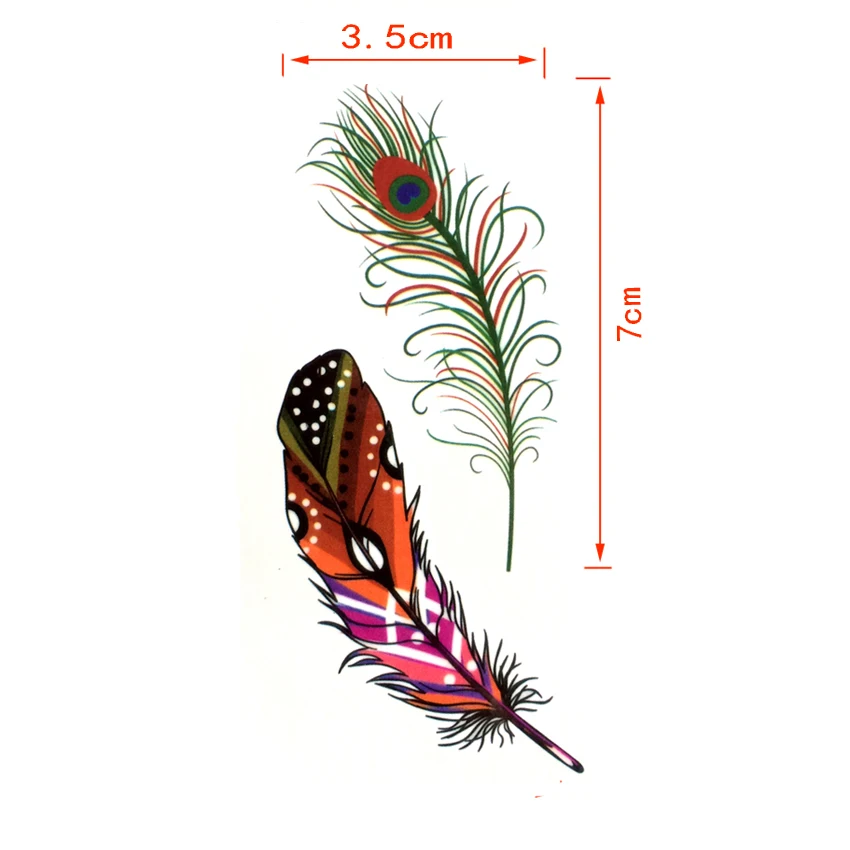 Peacock feather Waterproof Temporary Tattoos men Fake Arm Tattoo sleeve body art flash tattoos tatuagem tatoo sleeve