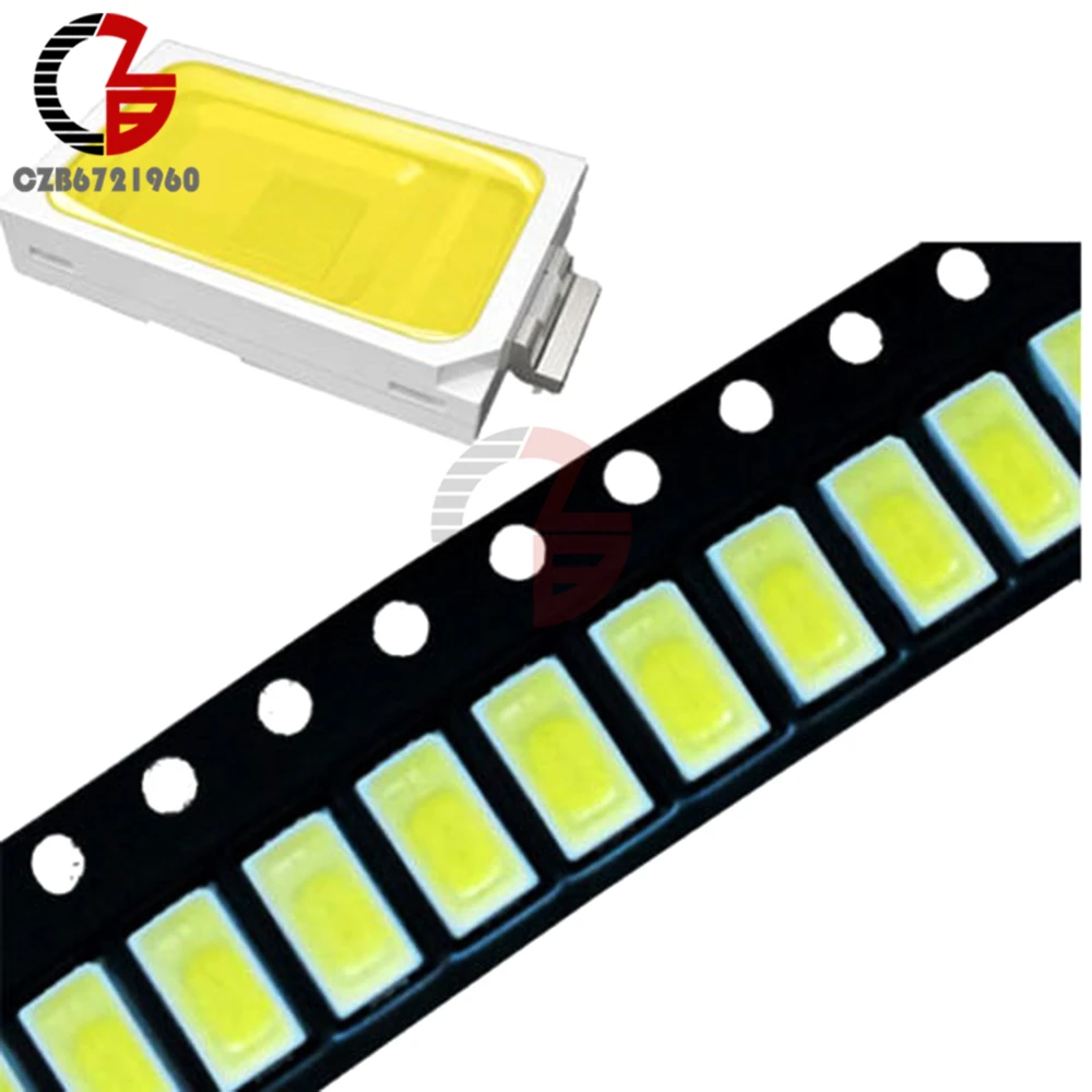 

100PCS 120 Degrees SMD SMT -EE132 5730 LED Beads White 6050-7000K LED Light Bead 50-55LM 3.3V-3.6V