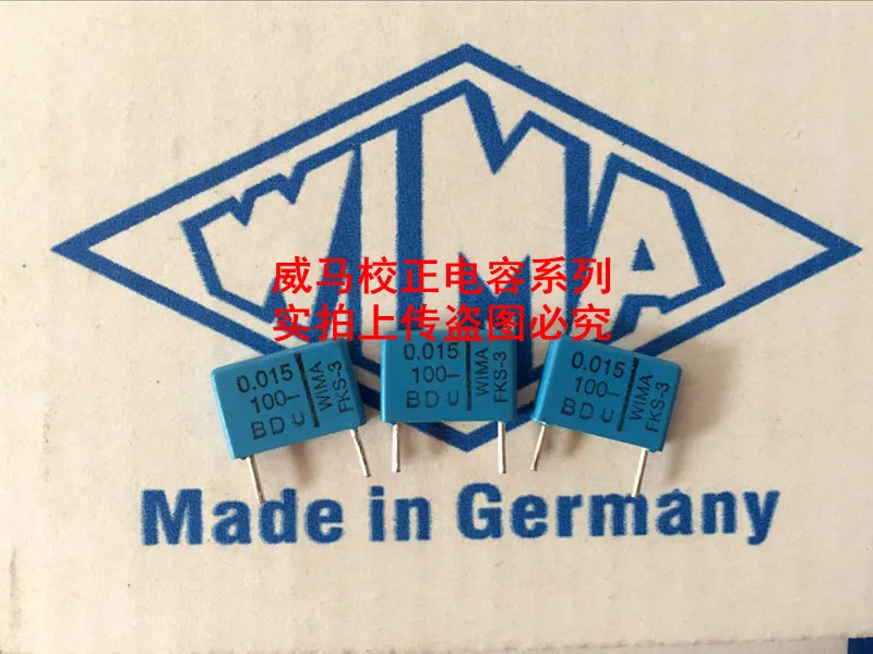 

2020 hot sale 10pcs/20pcs WIMA blue capacitor FKS3 100V 0.015UF 100V 153 15n P: 10mm Audio capacitor free shipping