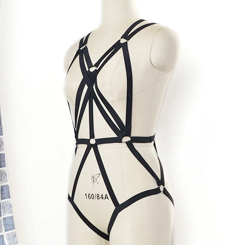 Full Body Harness bondage Fetish black Fantasy Bondage USA Adjustable Strap Harness Elastic Bond crop top bra basic models