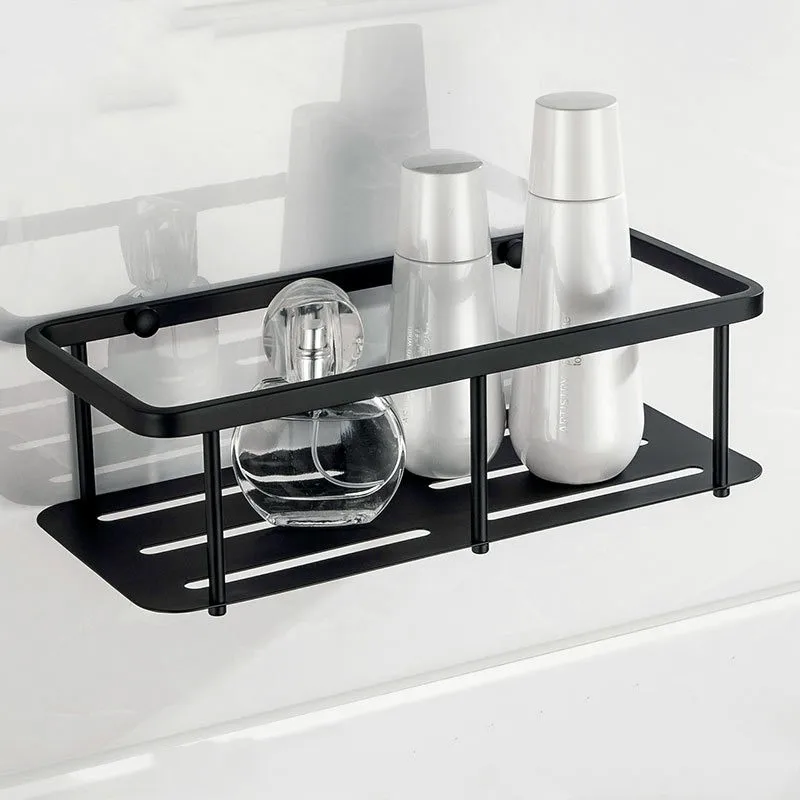 

Black bathroom shelf stainless steel bathroom basket Bathroom hardware accessories--High quality materials