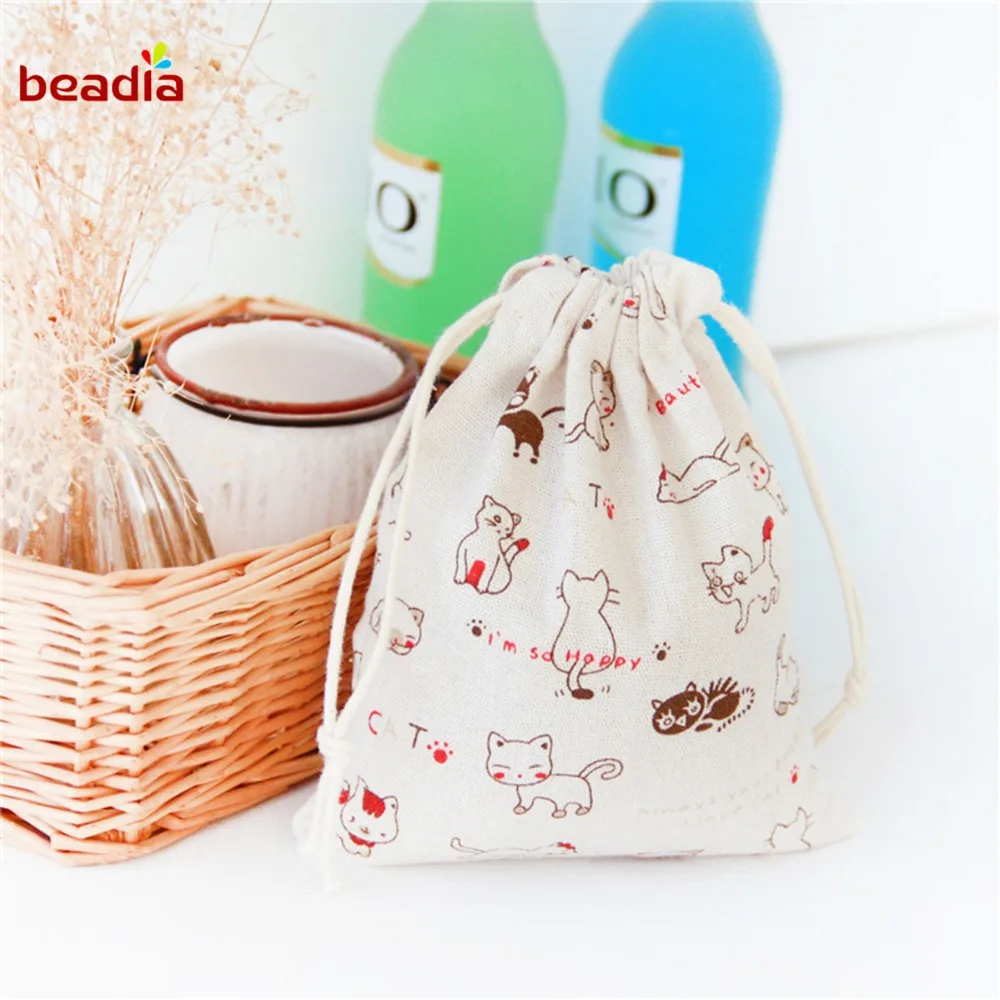 14x16cm Multicolor Cotton Hemp Rope Bundle Pockets For Gift Bag Students Small Cloth Storage Bags Dormitory Sundry Underwear Bag