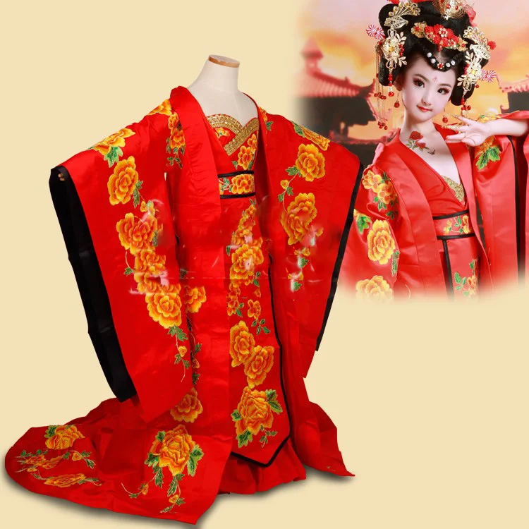 Kids Costume TV Play Legend of Wu Meiniang Child Tang Empress Costume Peony Embroidery Costume Hanfu for Children's Day