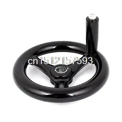 16mm x 160mm  Revolving Hand Wheel Handwheel Black for Milling Machine